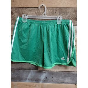 adidas Women’s Green Athletic Shorts with White Trim